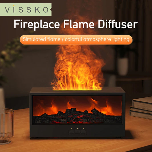 Vissko™ Fireplace Vibes – Chill Out Humidifier with LED Light & Remote